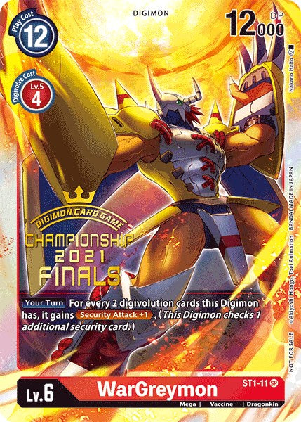 WarGreymon [ST1-11] (2021 Championship Finals Event Pack Alt-Art Gold Stamp Set) [Starter Deck: Gaia Red Promos] - PokeCharles PokeStore