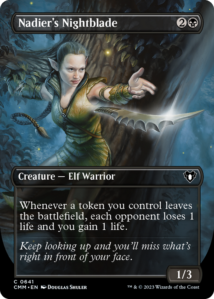 Nadier's Nightblade (Borderless Alternate Art) [Commander Masters] - PokeCharles PokeStore