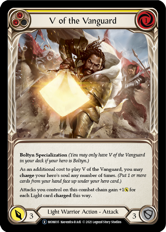 V of the Vanguard [U-MON035-RF] (Monarch Unlimited)  Unlimited Rainbow Foil - PokeCharles PokeStore