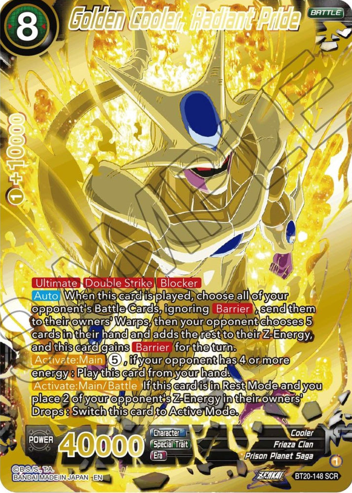 Golden Cooler, Radiant Pride (SCR) (BT20-148) [Power Absorbed] - PokeCharles PokeStore