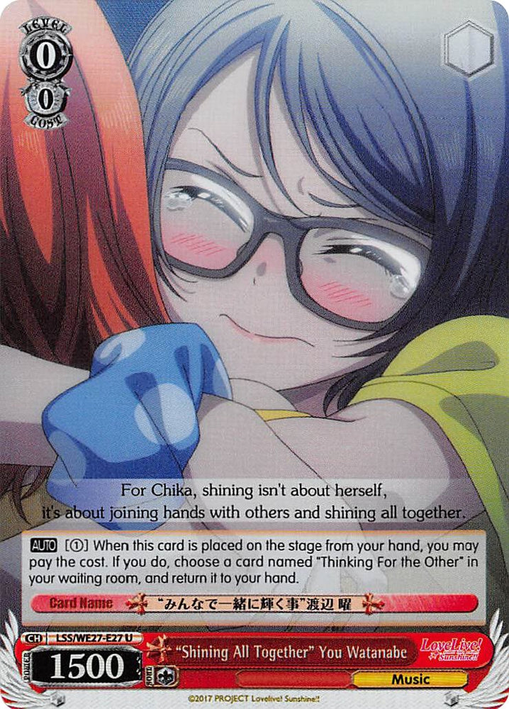 "Shining All Together" You Watanabe (LSS/WE27-E27 U) (Parallel Foil) [Love Live! Sunshine!! Extra Booster] - PokeCharles PokeStore