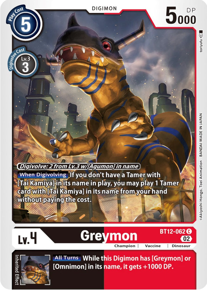 Greymon [BT12-062] [Across Time] - PokeCharles PokeStore
