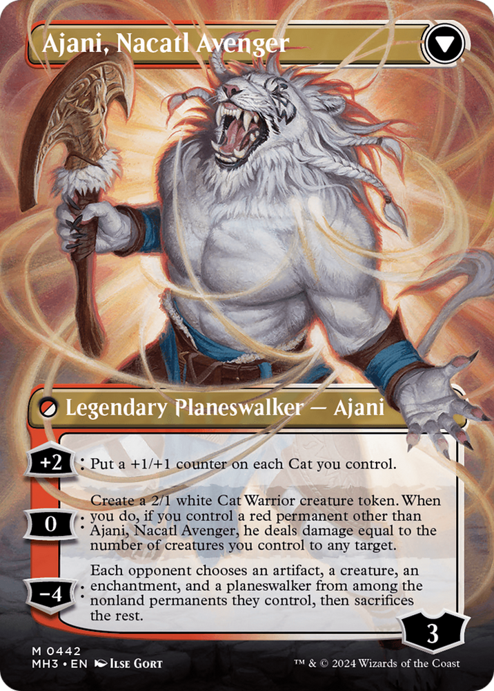 Ajani, Nacatl Pariah // Ajani, Nacatl Avenger (Borderless) [Modern Horizons 3] - PokeCharles PokeStore