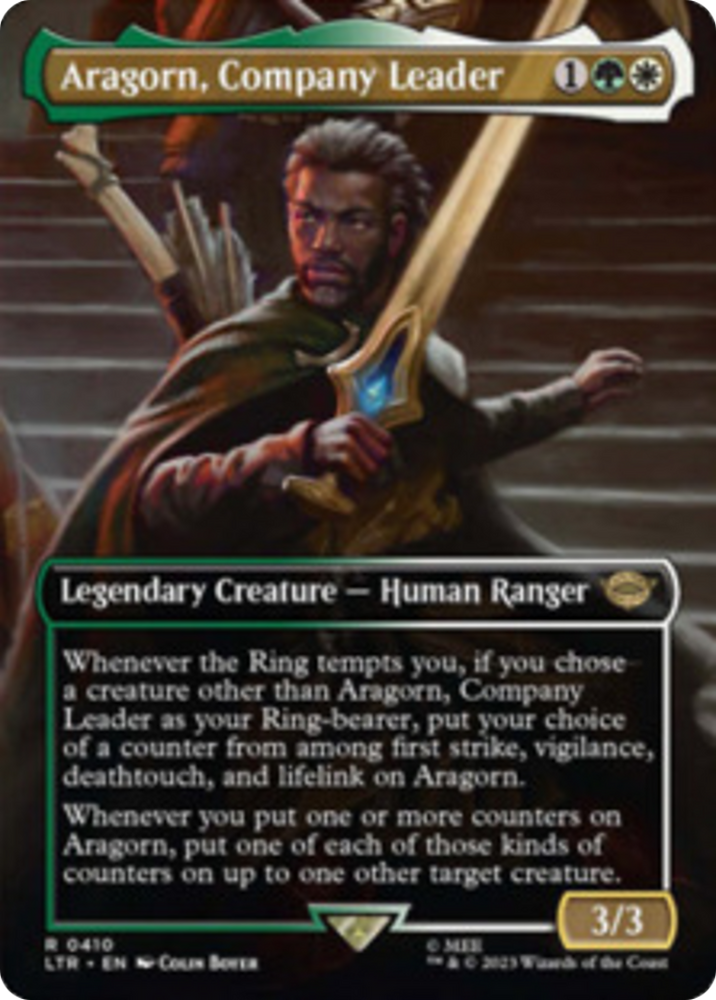 Aragorn, Company Leader (Borderless Alternate Art) [The Lord of the Rings: Tales of Middle-Earth] - PokeCharles PokeStore