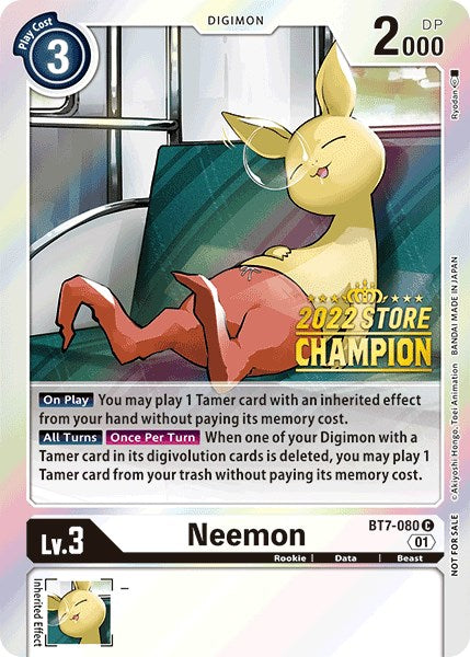 Neemon [BT7-080] (2022 Store Champion) [Next Adventure Promos] - PokeCharles PokeStore