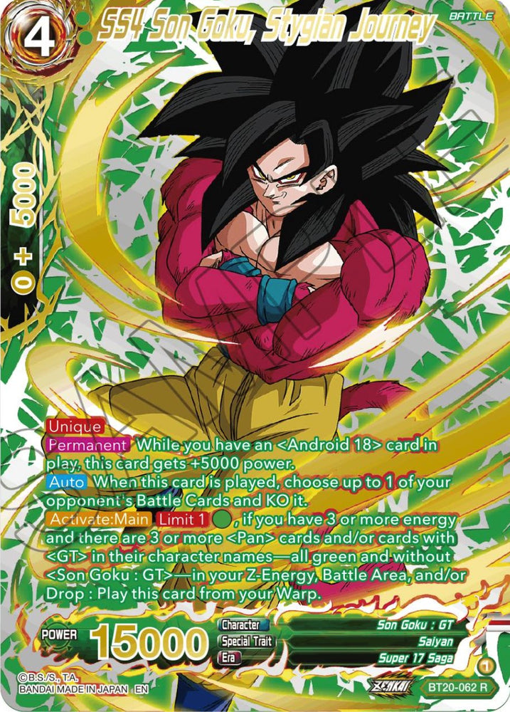 SS4 Son Goku, Stygian Journey (Gold-Stamped) (BT20-062) [Power Absorbed] - PokeCharles PokeStore