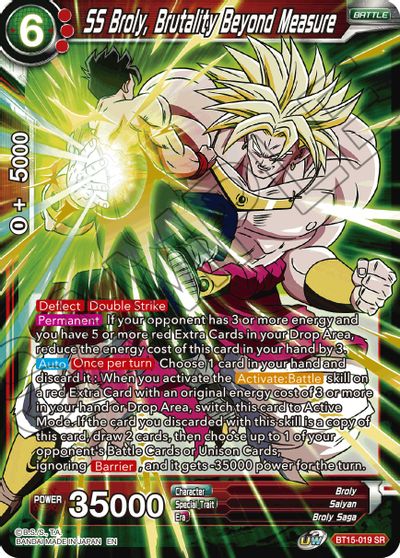 SS Broly, Brutality Beyond Measure (BT15-019) [Saiyan Showdown] - PokeCharles PokeStore