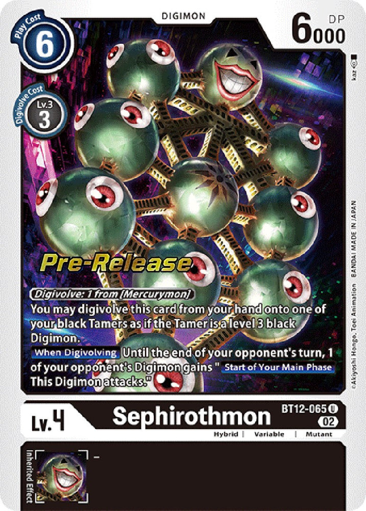 Sephirothmon [BT12-065] [Across Time Pre-Release Cards] - PokeCharles PokeStore