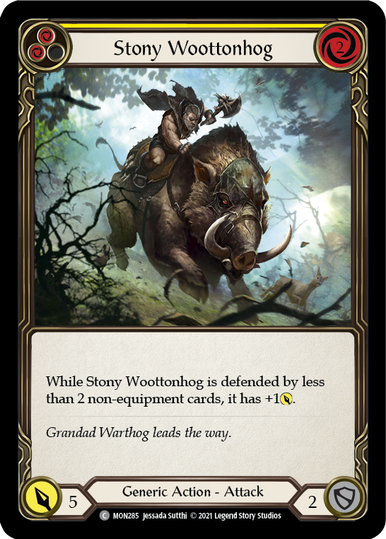 Stony Woottonhog (Yellow) [MON285-RF] (Monarch)  1st Edition Rainbow Foil - PokeCharles PokeStore