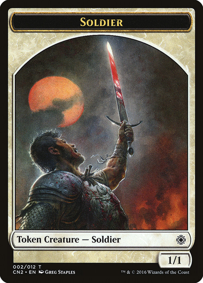 Soldier Token (002/012) [Conspiracy: Take the Crown Tokens] - PokeCharles PokeStore
