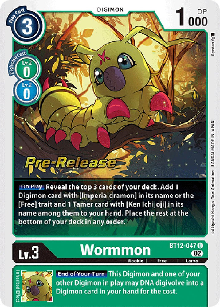 Wormmon [BT12-047] [Across Time Pre-Release Cards] - PokeCharles PokeStore