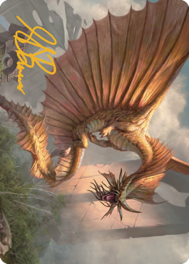 Ancient Gold Dragon Art Card (28) (Gold-Stamped Signature) [Commander Legends: Battle for Baldur's Gate Art Series] - PokeCharles PokeStore
