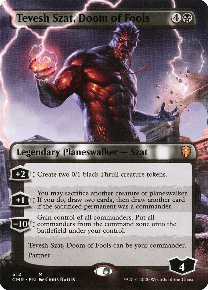 Tevesh Szat, Doom of Fools (Borderless) [Commander Legends] - PokeCharles PokeStore