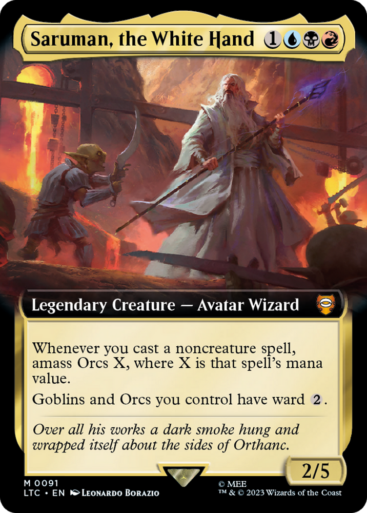 Saruman, the White Hand (Extended Art) [The Lord of the Rings: Tales of Middle-Earth Commander] - PokeCharles PokeStore