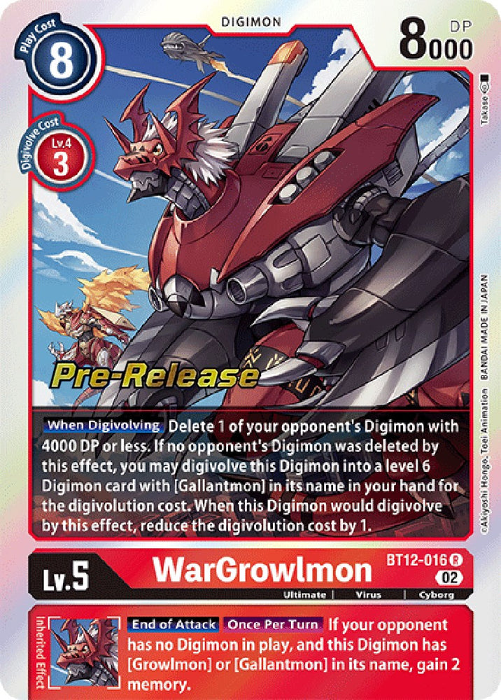 WarGrowlmon [BT12-016] [Across Time Pre-Release Cards] - PokeCharles PokeStore
