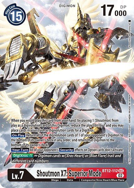 Shoutmon X7: Superior Mode [BT12-112] (Alternate Art) [Across Time] - PokeCharles PokeStore