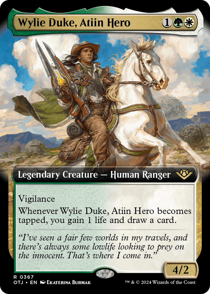 Wylie Duke, Atiin Hero (Extended Art) [Outlaws of Thunder Junction] - PokeCharles PokeStore