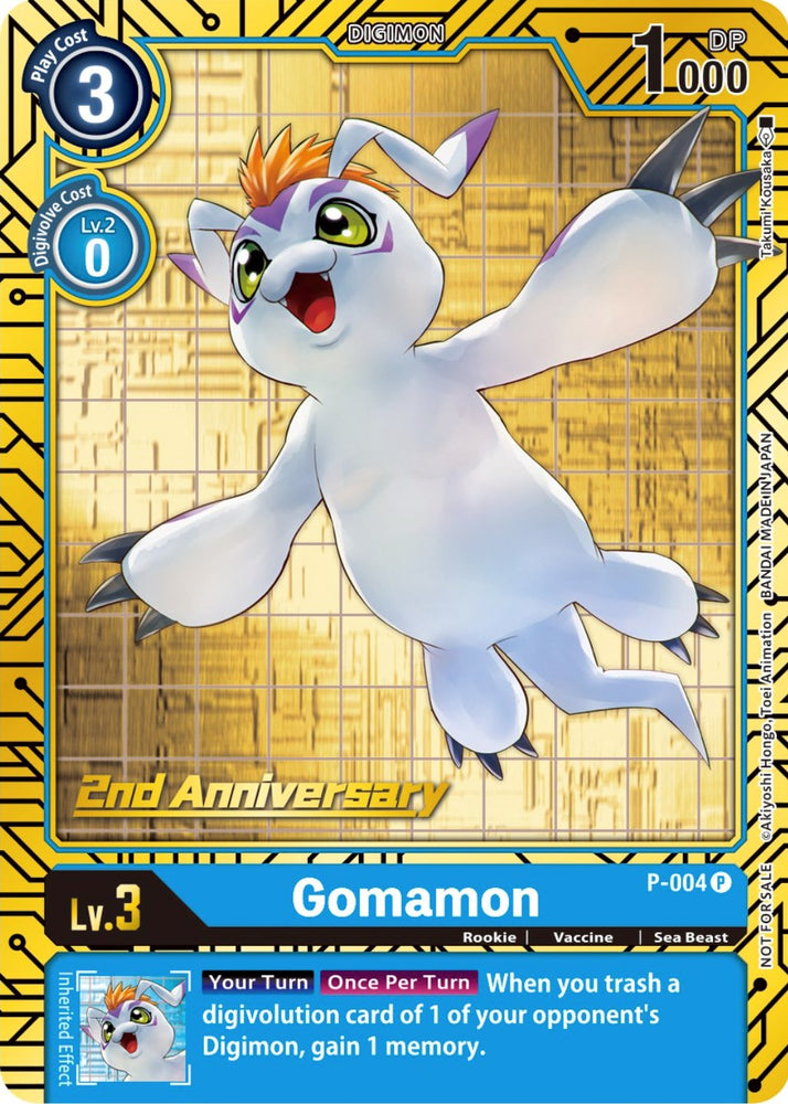 Gomamon [P-004] (2nd Anniversary Card Set) [Promotional Cards] - PokeCharles PokeStore