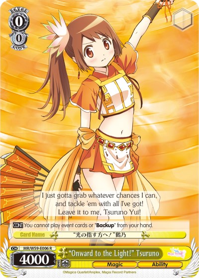 "Onward to the Light!" Tsuruno (MR/W59-E006 R) [Magia Record: Puella Magi Madoka Magica [Side Story] (Mobile)] - PokeCharles PokeStore