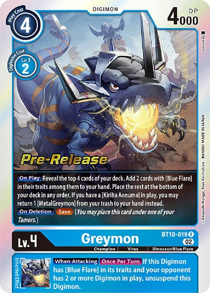 Greymon [BT10-019] [Xros Encounter Pre-Release Cards] - PokeCharles PokeStore