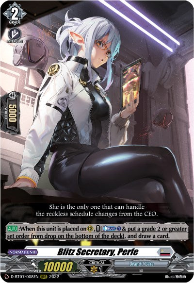 Blitz Secretary, Perfe (D-BT07/008EN) [Raging Flames Against Emerald Storm] - PokeCharles PokeStore