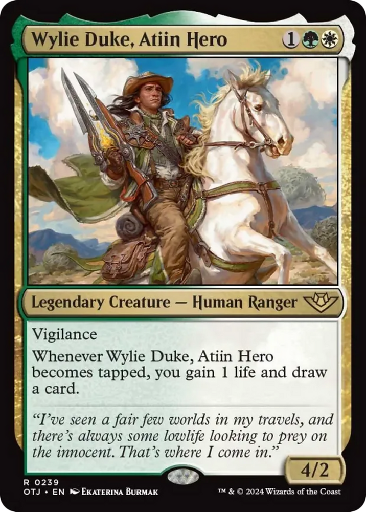 Wylie Duke, Atiin Hero [Outlaws of Thunder Junction] - PokeCharles PokeStore
