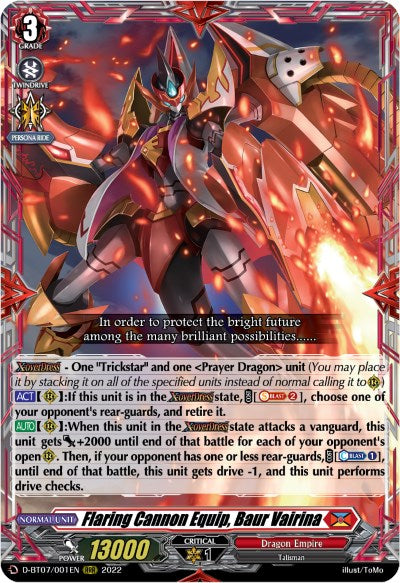 Flaring Cannon Equip, Baur Vairina (D-BT07/001EN) [Raging Flames Against Emerald Storm] - PokeCharles PokeStore