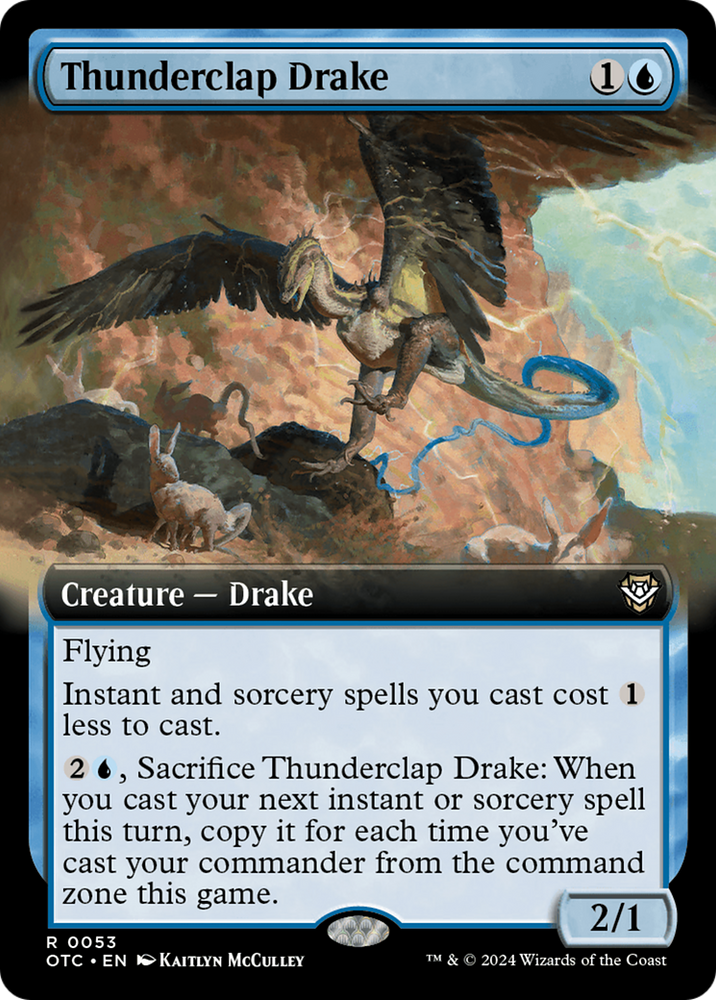 Thunderclap Drake (Extended Art) [Outlaws of Thunder Junction Commander] - PokeCharles PokeStore