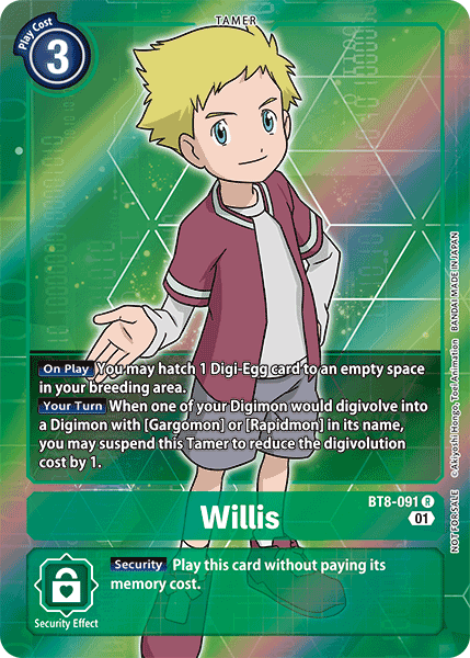 Willis [BT8-091] (Alternative Art - Box Topper) [New Awakening] - PokeCharles PokeStore