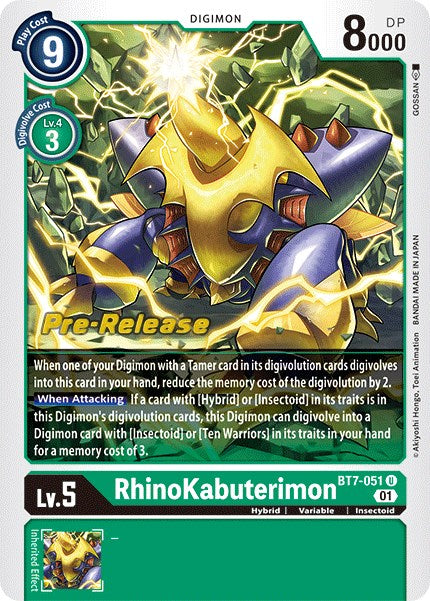 RhinoKabuterimon [BT7-051] [Next Adventure Pre-Release Cards] - PokeCharles PokeStore