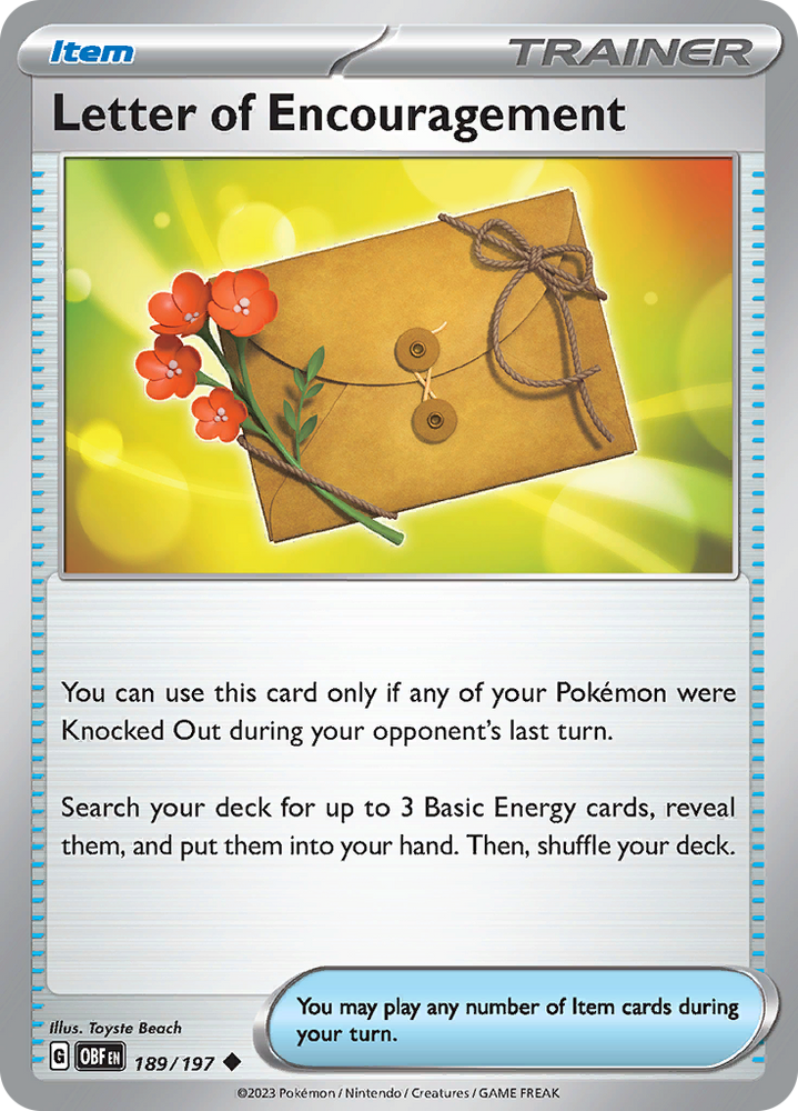 Letter of Encouragement (189/197) [Scarlet & Violet: Obsidian Flames] - PokeCharles PokeStore