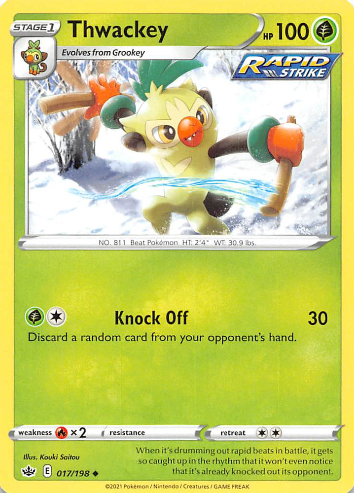 Thwackey (017/198) [Sword & Shield: Chilling Reign] - PokeCharles PokeStore