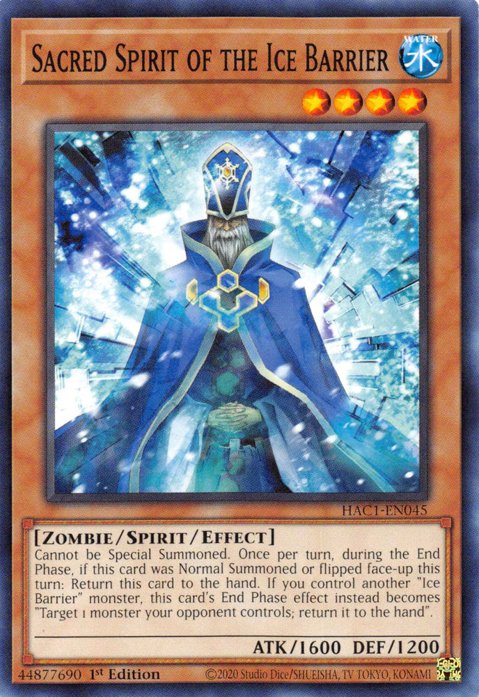 Sacred Spirit of the Ice Barrier (Duel Terminal) [HAC1-EN045] Parallel Rare - PokeCharles PokeStore