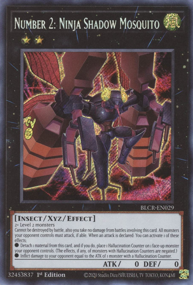 Number 2: Ninja Shadow Mosquito [BLCR-EN029] Secret Rare - PokeCharles PokeStore