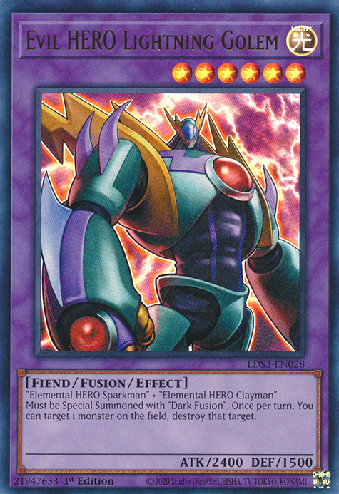 Evil HERO Lightning Golem [LDS3-EN028] Ultra Rare