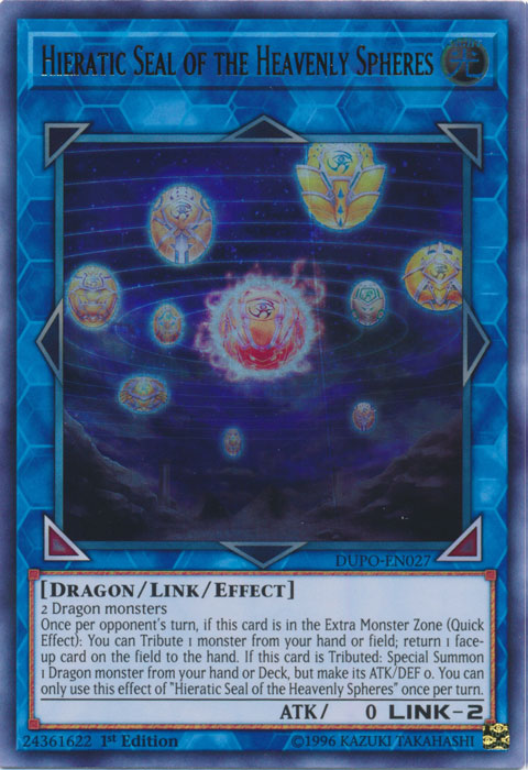 Hieratic Seal of the Heavenly Spheres [DUPO-EN027] Ultra Rare - PokeCharles PokeStore