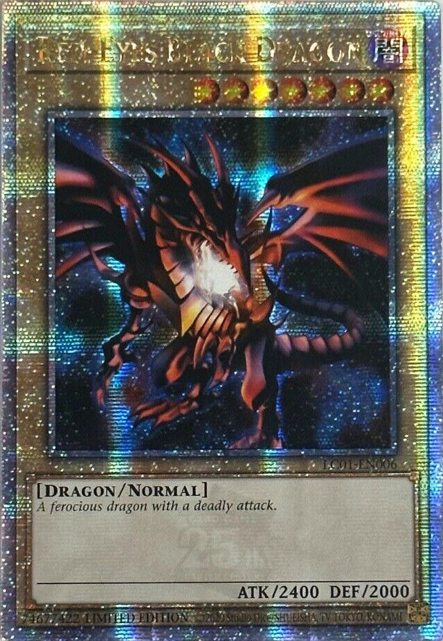 Red-Eyes Black Dragon (25th Anniversary) [LC01-EN006] Quarter Century Secret Rare - PokeCharles PokeStore