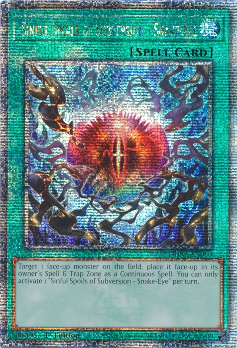 Sinful Spoils of Subversion - Snake-Eye [DUNE-EN060] Quarter Century Secret Rare - PokeCharles PokeStore