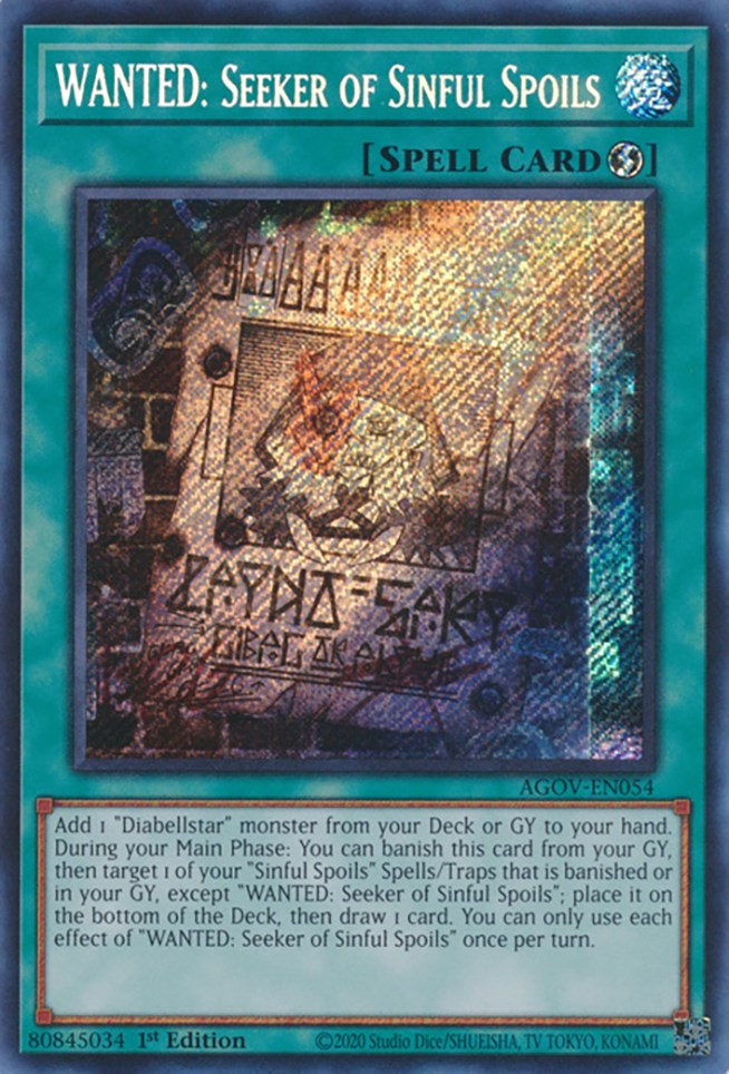 WANTED: Seeker of Sinful Spoils [AGOV-EN054] Secret Rare - PokeCharles PokeStore
