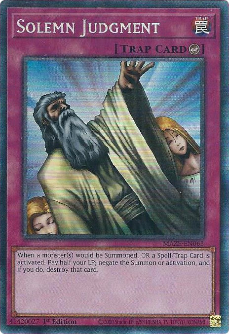 Solemn Judgment [MAZE-EN063] Collector's Rare - PokeCharles PokeStore