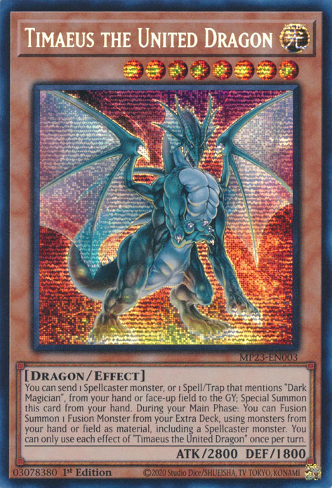 Timaeus the United Dragon [MP23-EN003] Prismatic Secret Rare - PokeCharles PokeStore