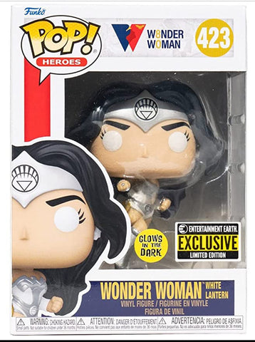 Wonder Woman 80th Anniversary White Lantern Glow-in-The-Dark Pop! Vinyl Figure - EE Exclusive #423