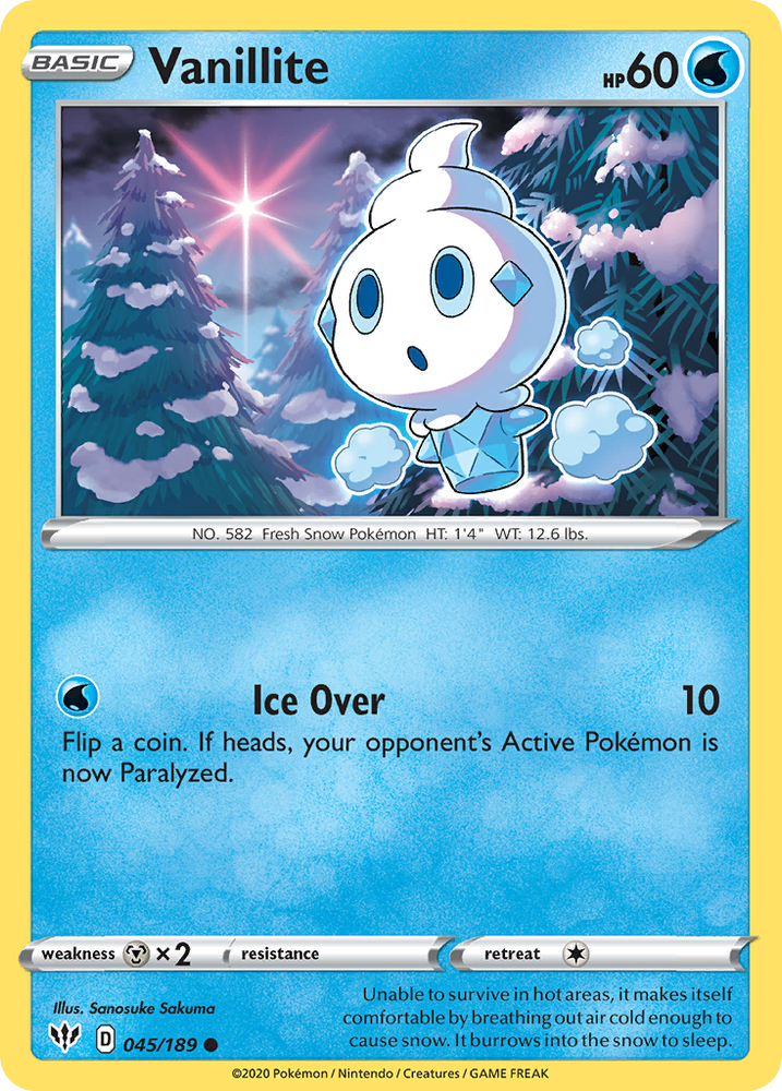 Vanillite (045/189) [Sword & Shield: Darkness Ablaze] - PokeCharles PokeStore