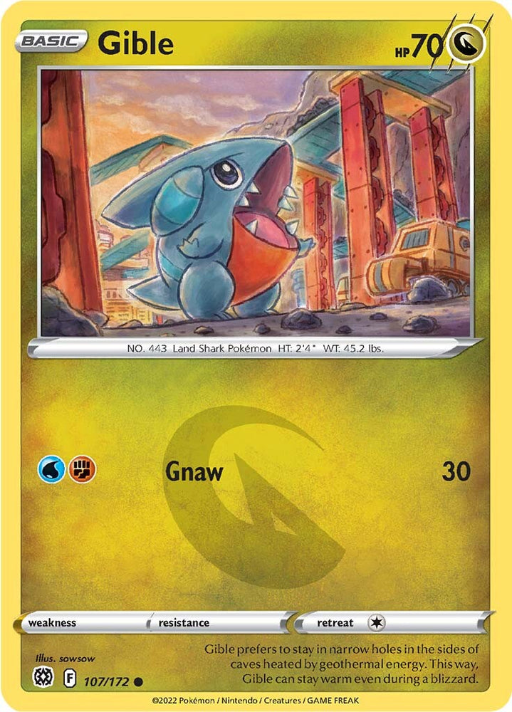 Gible (107/172) [Sword & Shield: Brilliant Stars] - PokeCharles PokeStore