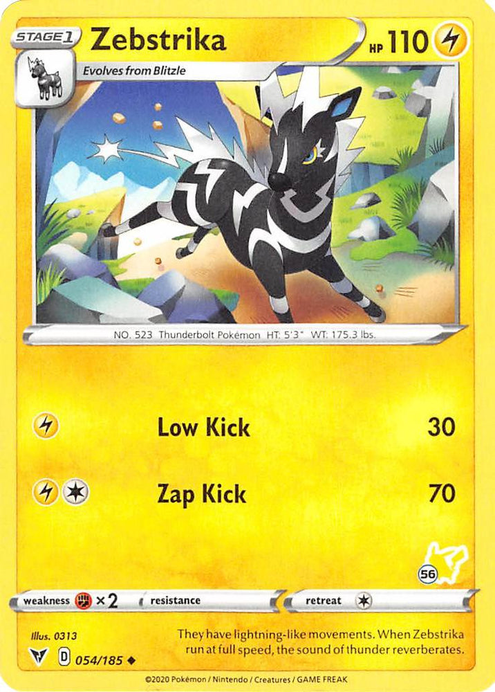 Zebstrika (054/185) (Pikachu Stamp #56) [Battle Academy 2022] - PokeCharles PokeStore