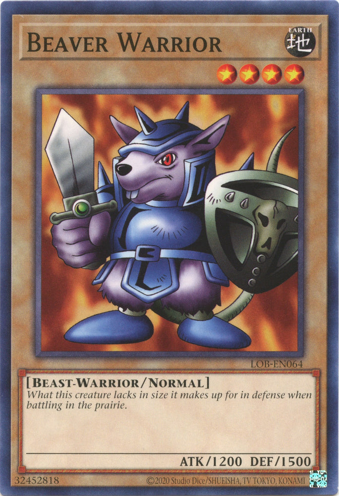 Beaver Warrior (25th Anniversary) [LOB-EN064] Common - PokeCharles PokeStore