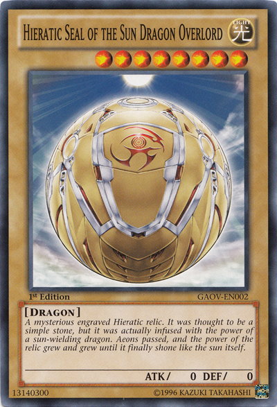 Hieratic Seal of the Sun Dragon Overlord [GAOV-EN002] Common - PokeCharles PokeStore