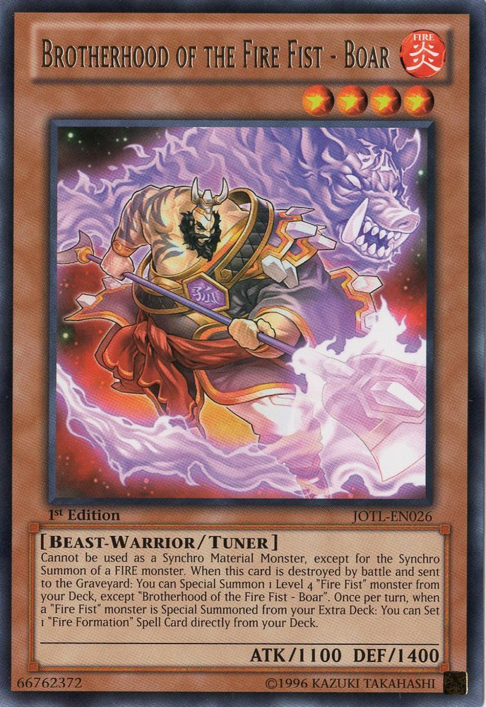 Brotherhood of the Fire Fist - Boar [JOTL-EN026] Rare - PokeCharles PokeStore