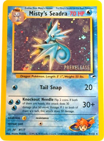 Misty's Seadra (9/132) (Prerelease Promo) [Gym Heroes Unlimited] - PokeCharles PokeStore