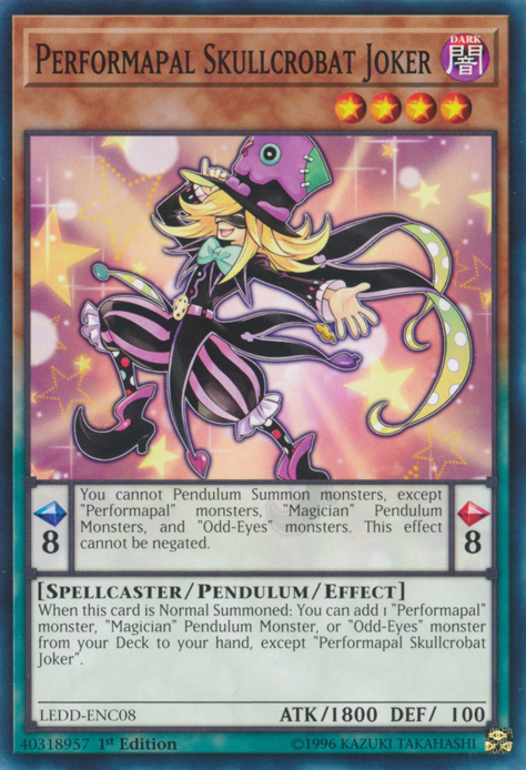 Performapal Skullcrobat Joker [LEDD-ENC08] Common - PokeCharles PokeStore